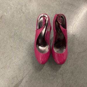 Bonnibel Hot Pink Platform Slingback Heels